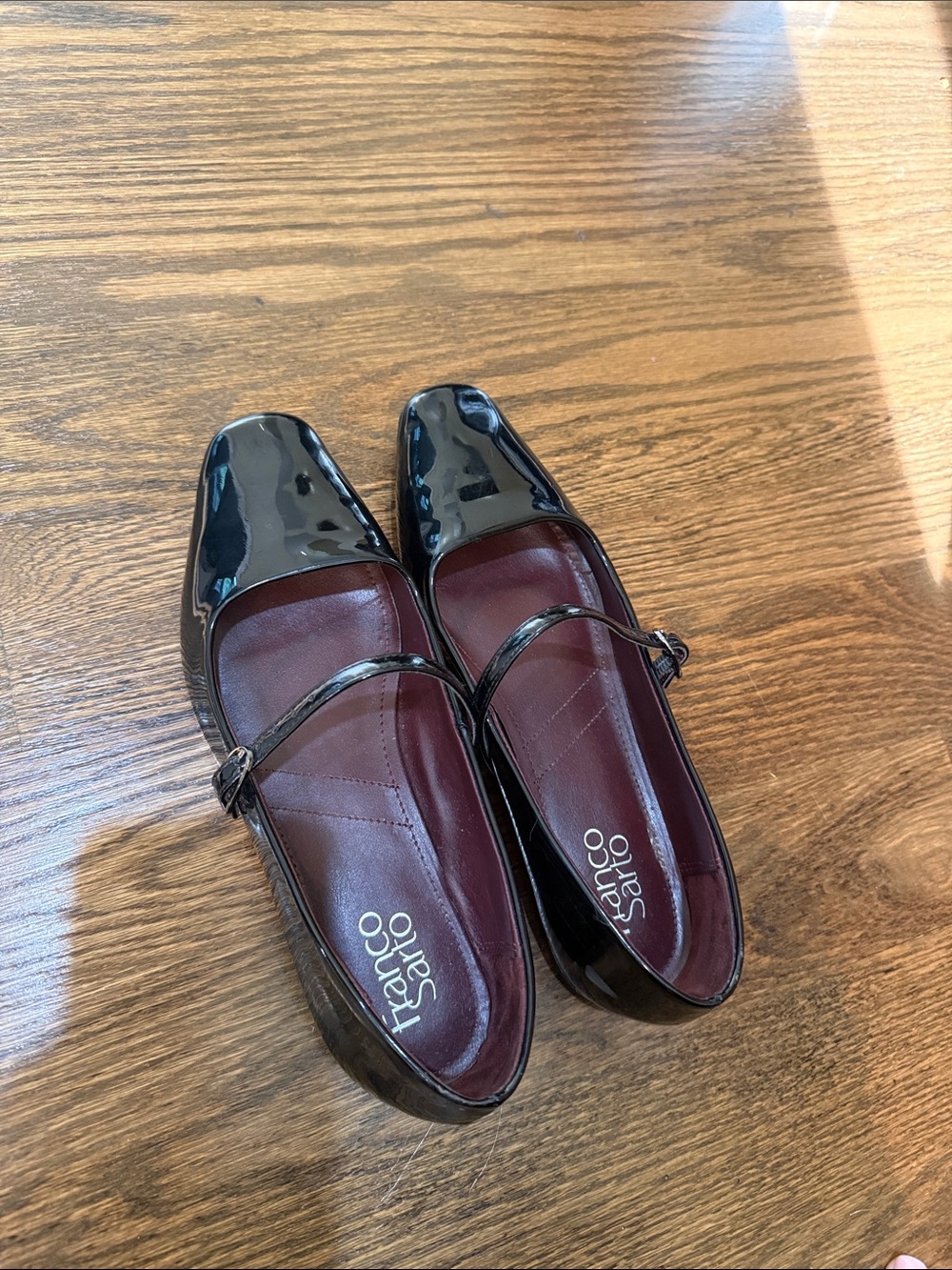 Franco Sarto Black Patent Mary Jane Loafers